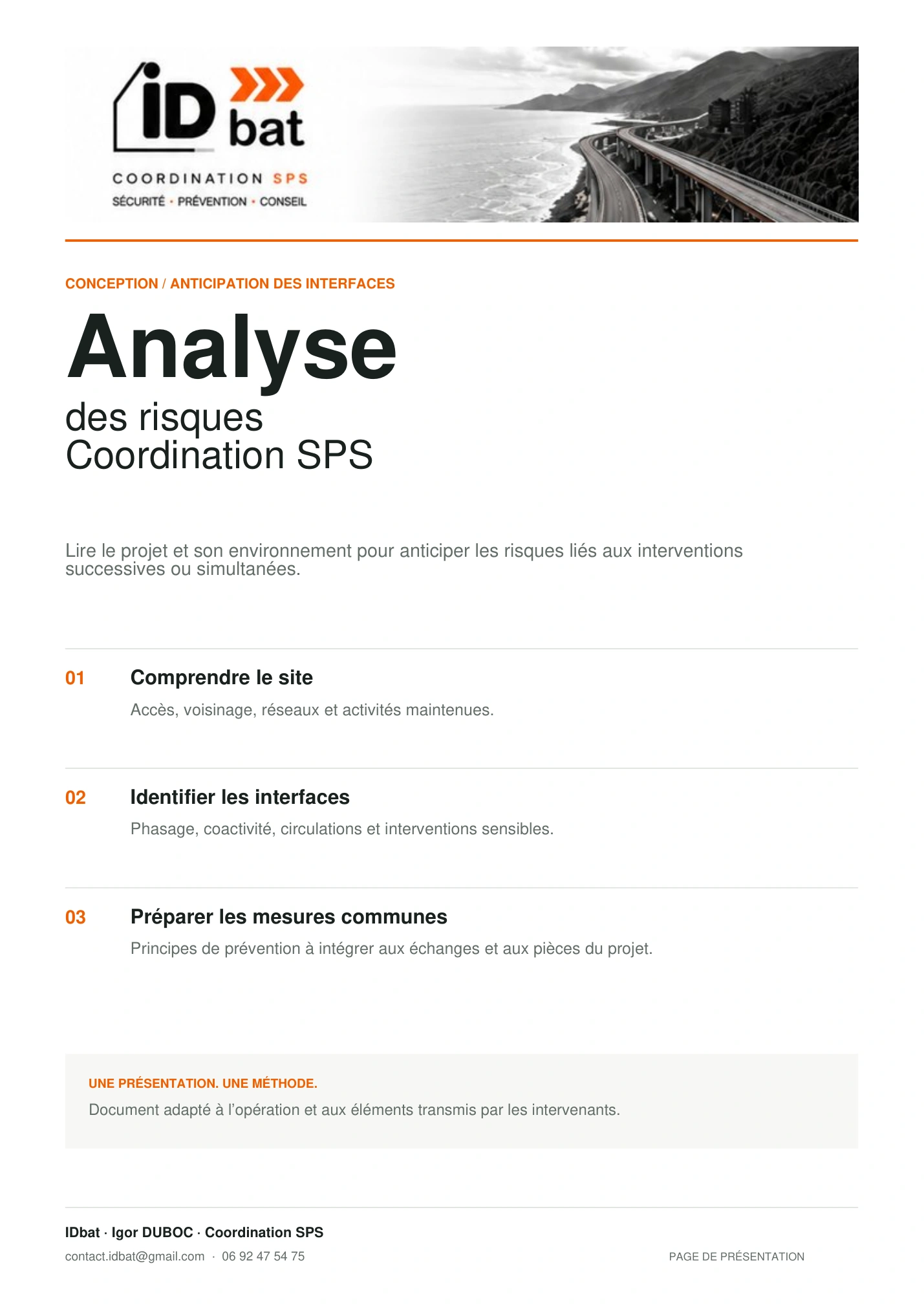 Analyse des risques — Coordination SPS
